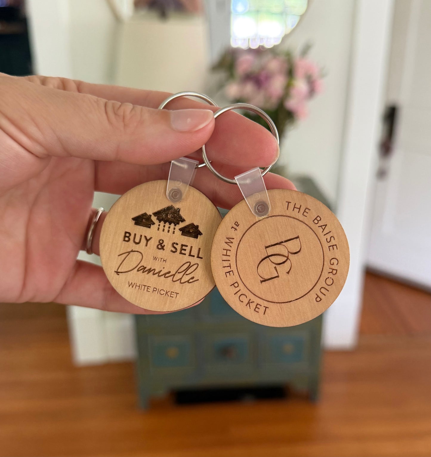 Custom order for Baise Group - Engraved realtor keychains