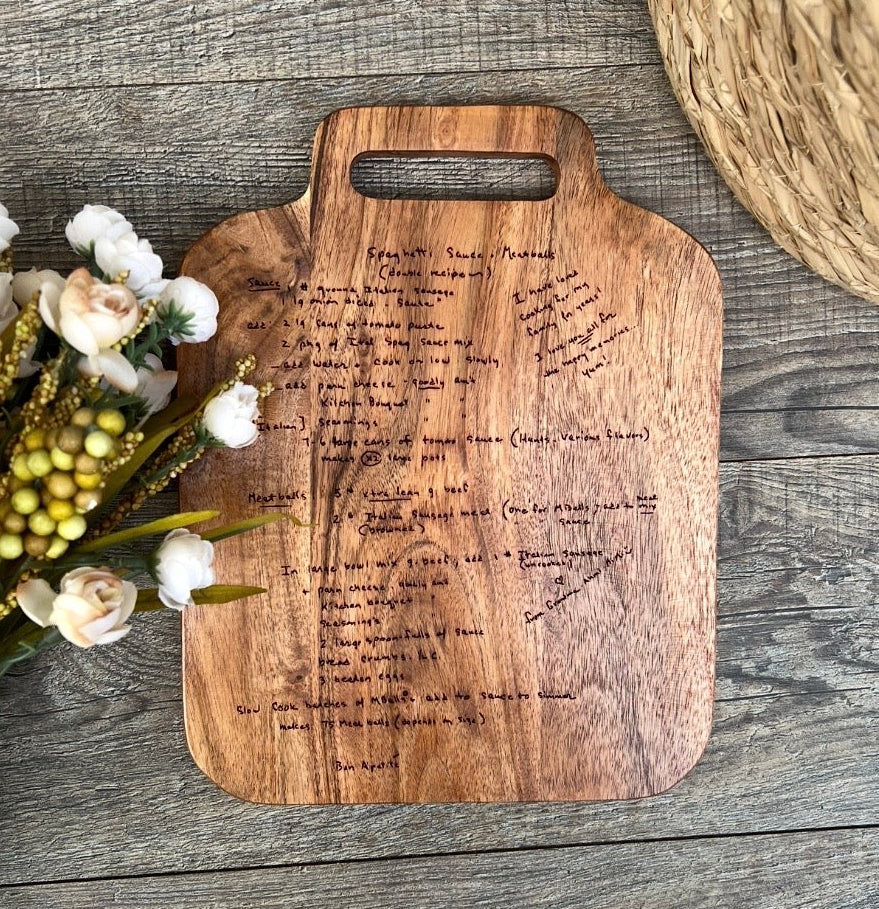 Custom Engraved Recipe Cutting Board