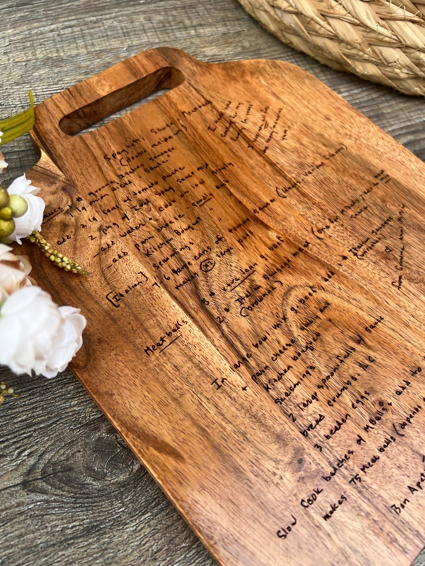 Custom Engraved Recipe Cutting Board