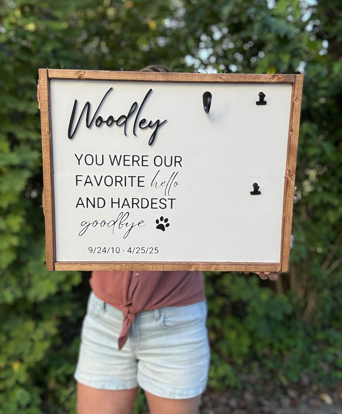 You Were My Favorite Hello  - LARGE Pet Memorial Collar Holder