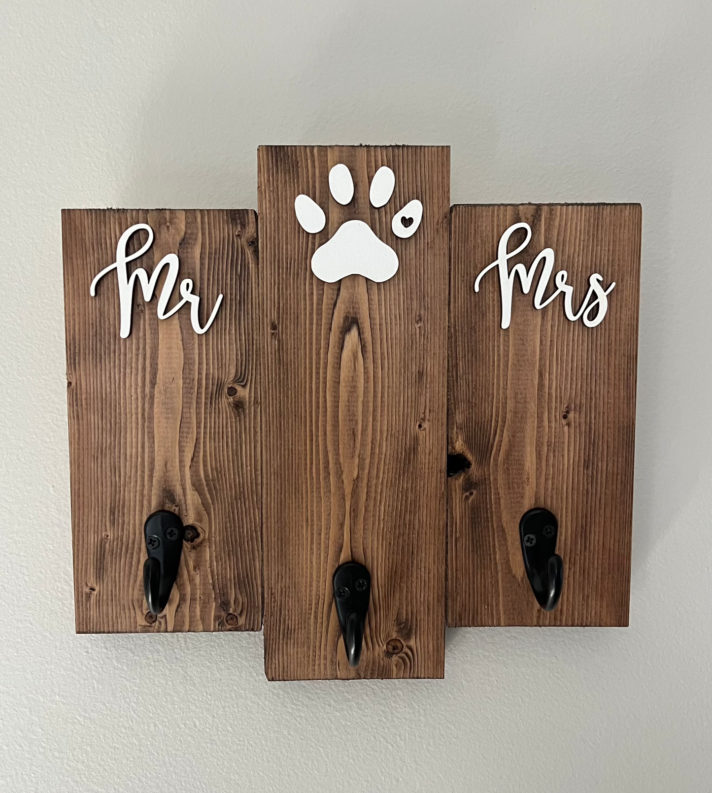 Mr & Mrs Key and Dog Leash Holder - Wedding Gift