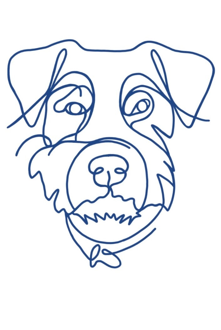 Custom Dog Portrait from Photo - Minimalist Pet Line Art