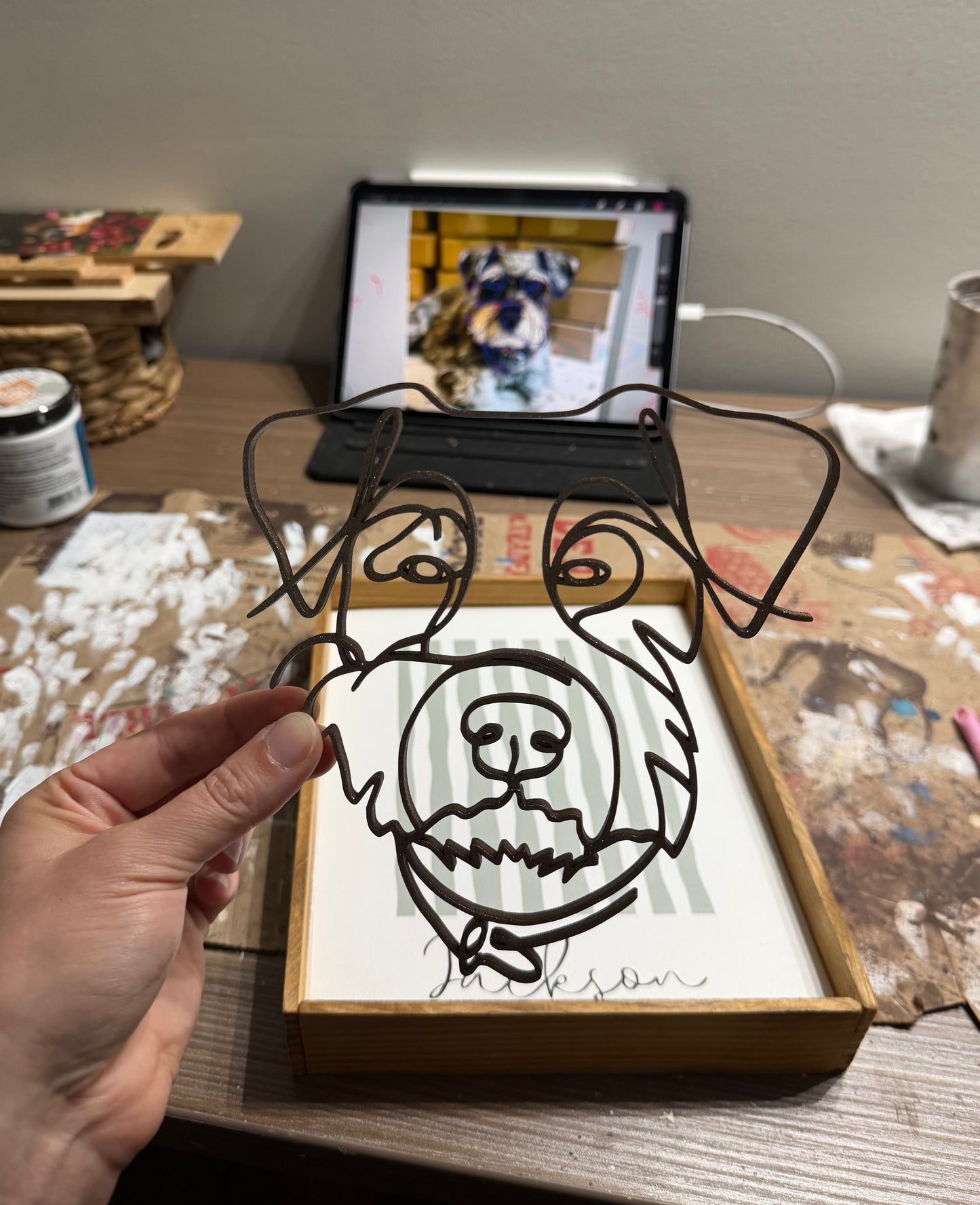 Custom Dog Portrait from Photo - Minimalist Pet Line Art