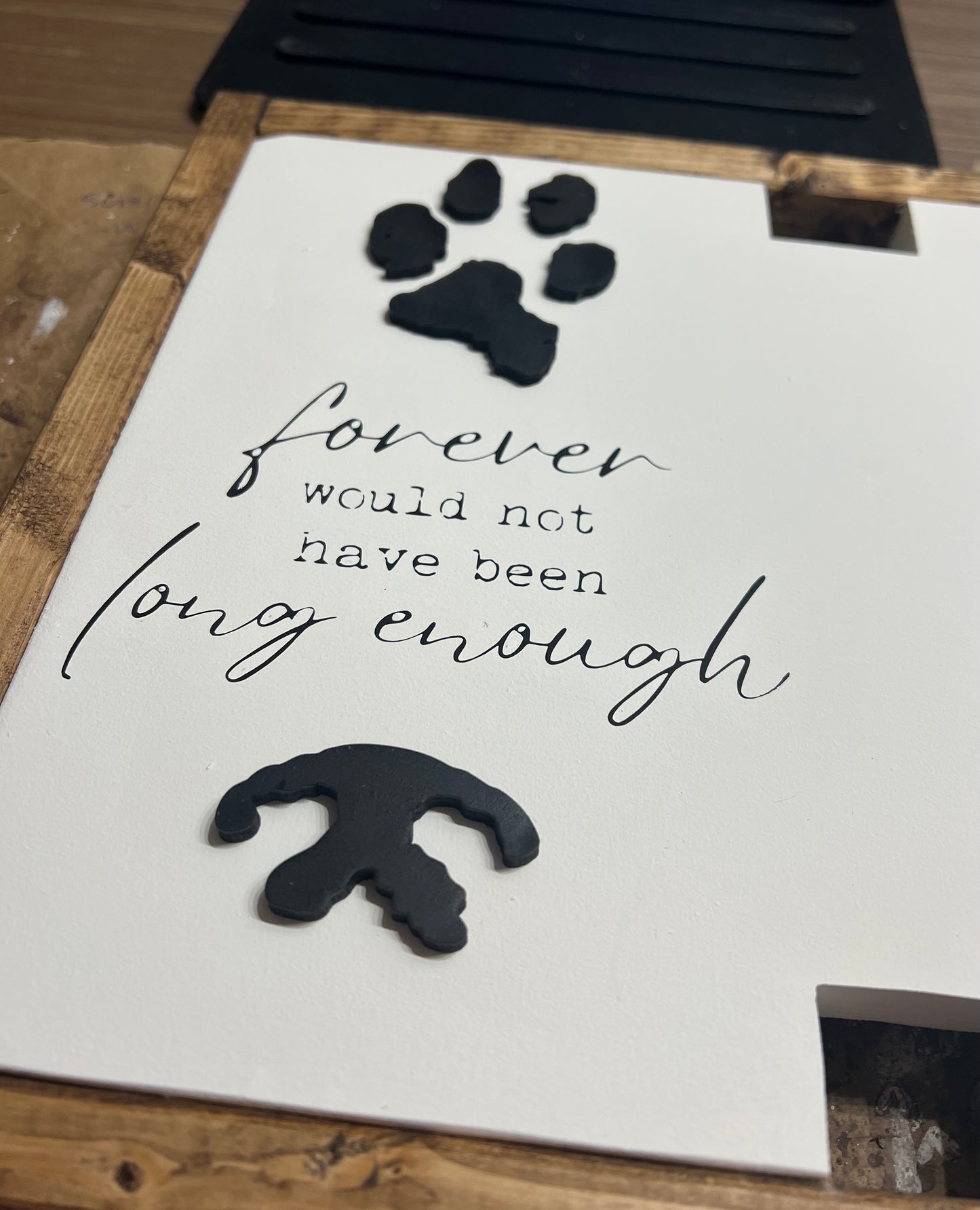 Memorial Keepsake With Custom Pet Nose and Paw Prints
