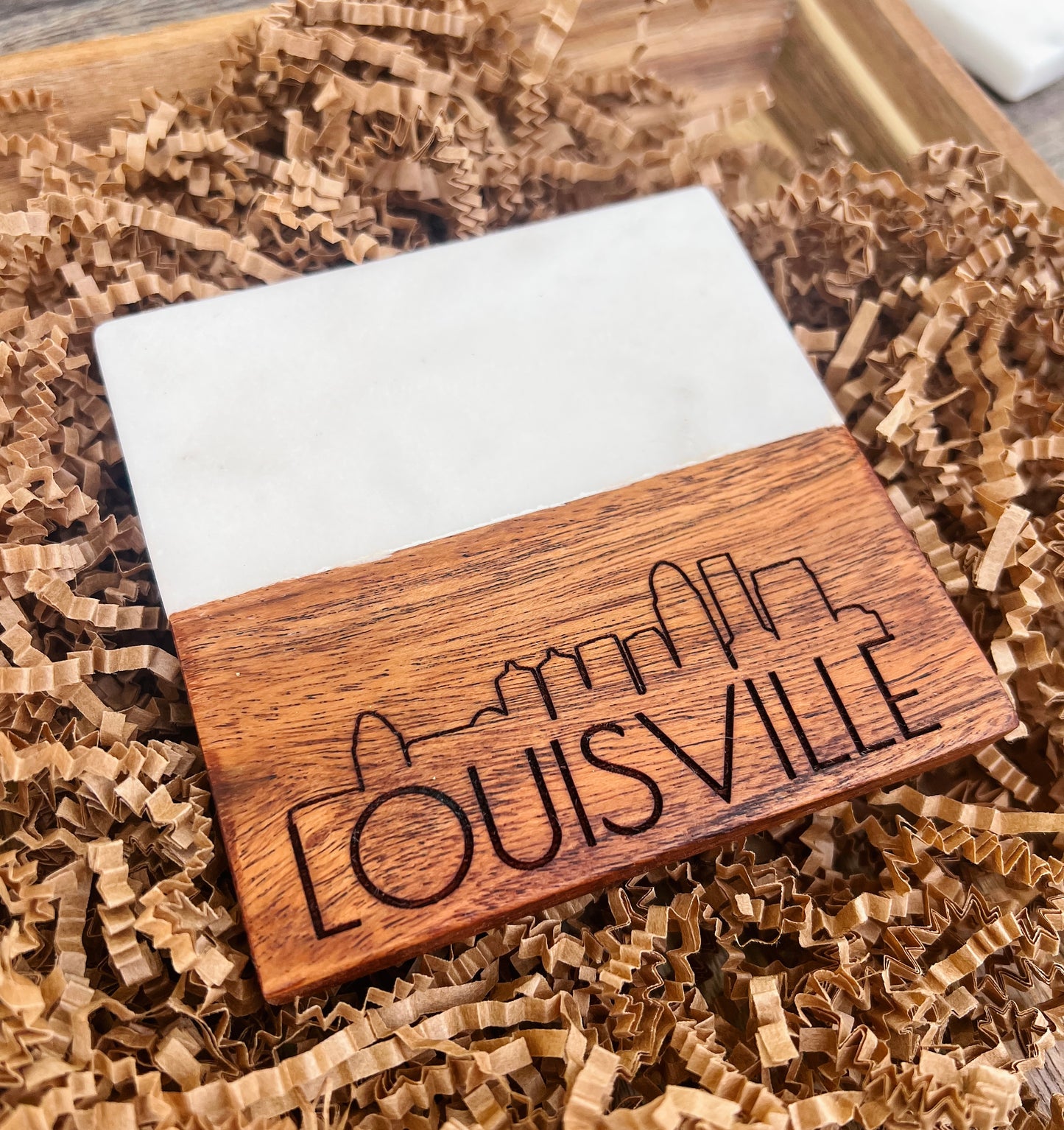 Engraved "Louisville Skyline" Coasters - Set of 4