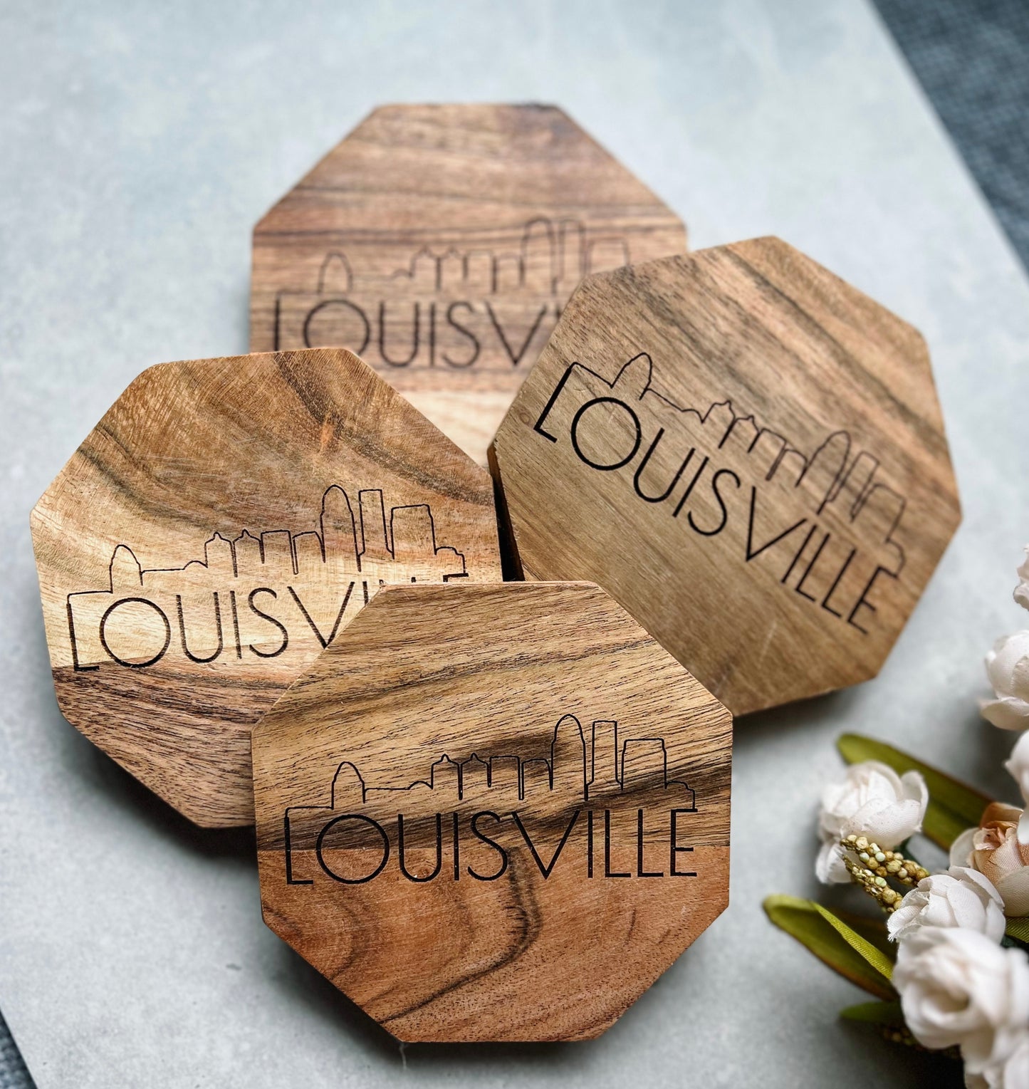 "Louisville Skyline" - Engraved Coasters