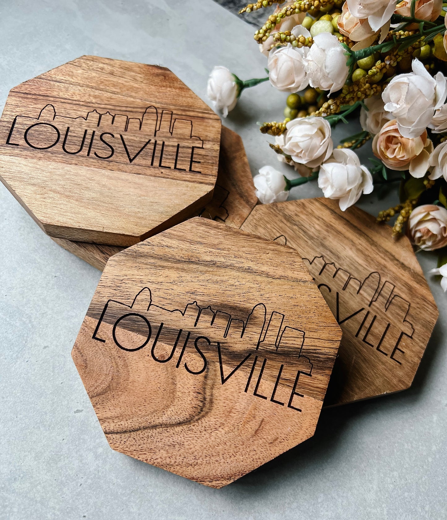"Louisville Skyline" - Engraved Coasters
