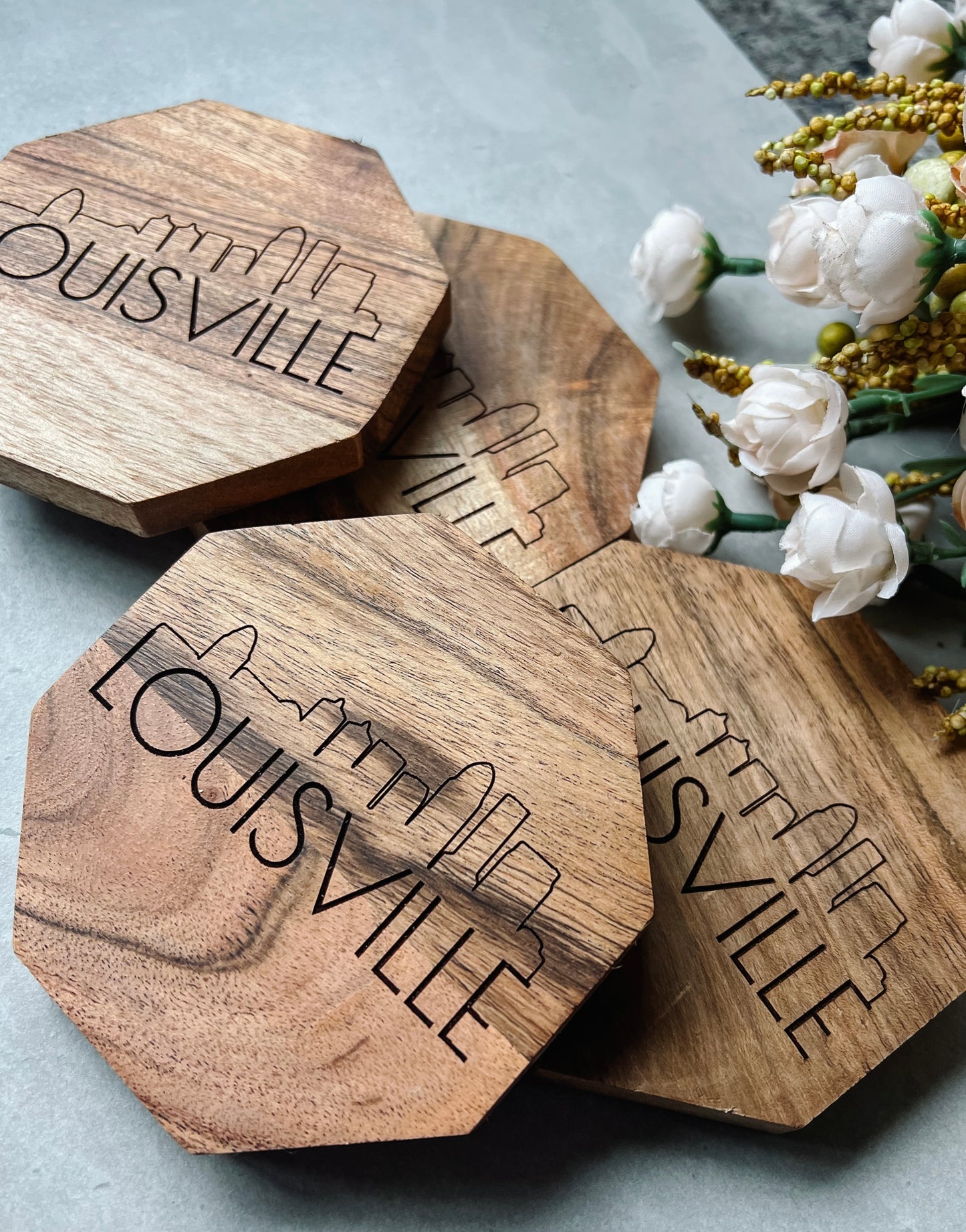 "Louisville Skyline" - Engraved Coasters