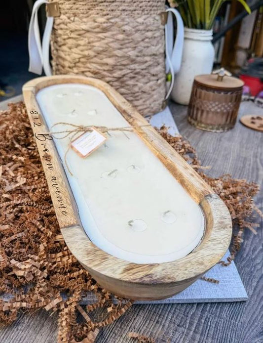 Custom Engraved Dough Bowl Candle