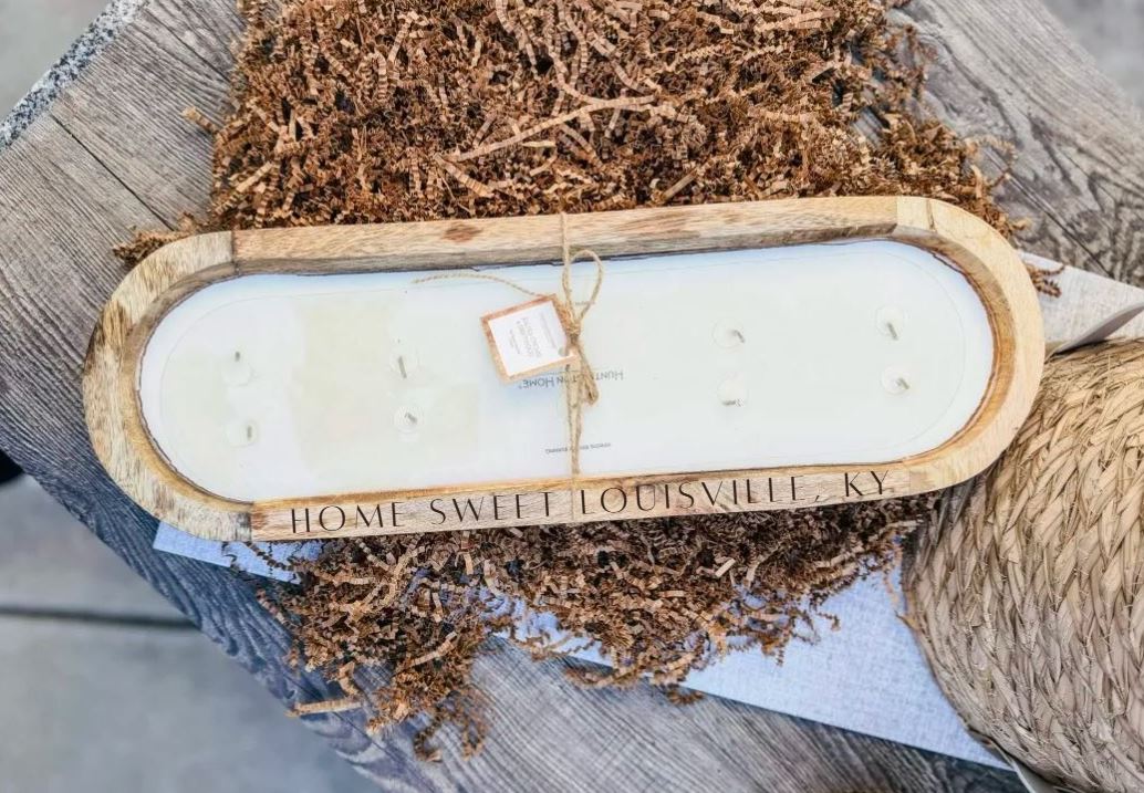 Custom Engraved Dough Bowl Candle