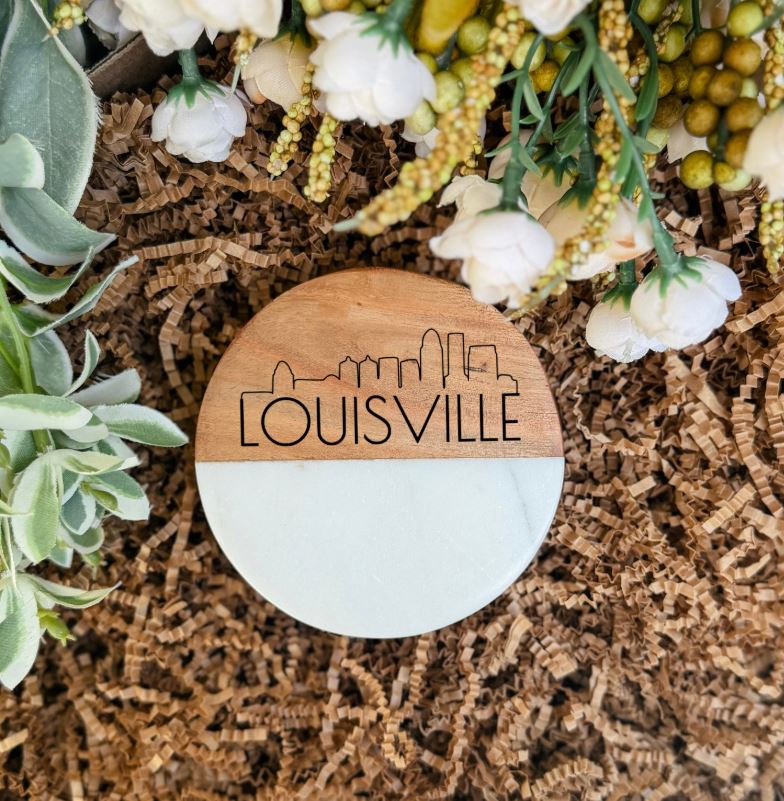 Engraved "Louisville Skyline" Coasters - Set of 4